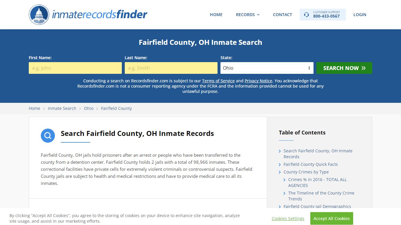 Fairfield County, OH Inmate Lookup & Jail Records Online